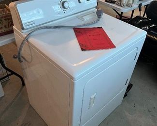 Dryer works. Brought here by her son. Bought new matching set when washer went out