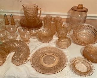 pink depression glass