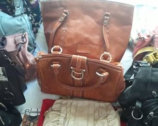 Leather bags and purses. Coach  and others