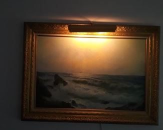 Water scene oil  on canvas