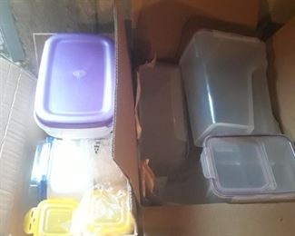 Lots of food storage containers 
