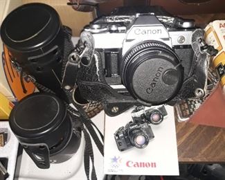 Canon AE-1 with extra lenses
