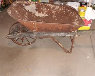 Vintage metal wheelbarrow 