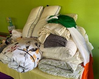 linens…many are light down comforters with duvet covers