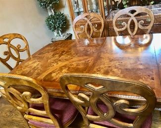 Burled wood table top