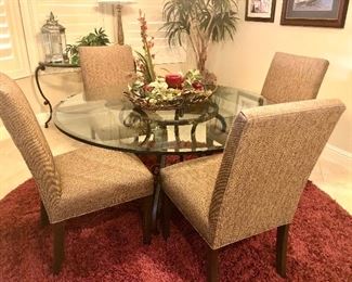 54" round glass top table