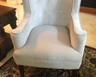 Contemporary version of wing back chair