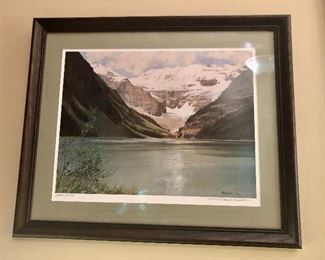 Signed and numbered mountain scene