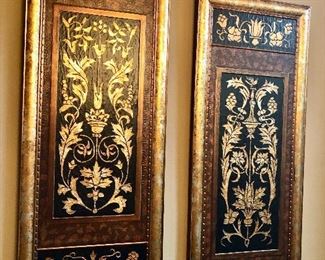 Impressive pair of wood panels -23"x60"