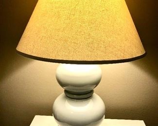 Pair of pale blue ceramic lamps