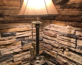 Black candle stick lamp