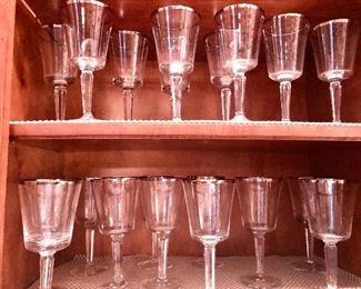 Lenox "Solitaire" silver rim glasses