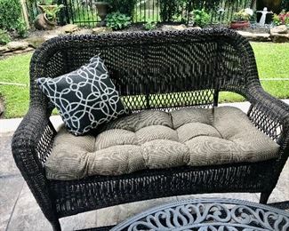Wicker patio love seat