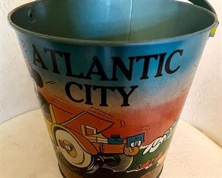 Back of pie eyed Mickey and Minnie pail in previous photo