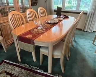 Matching dining room table with 10 chairs!!