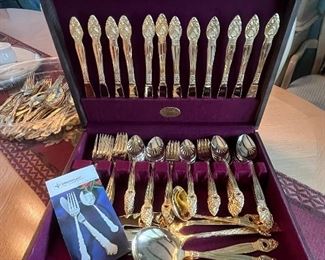 Gold plated flatware