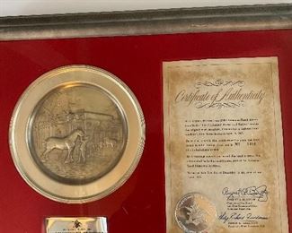 Anheuser Busch large sterling silver9 inches 5,000 limited edition of solid sterling silver. Framed and letter enclosed October 19, 1973 First Edition 