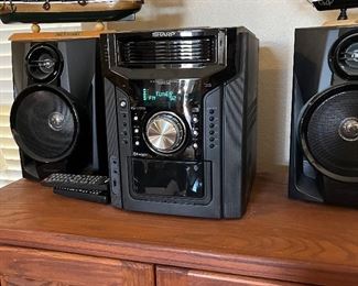Sharp DVD, cassette, radio stereo, with subwoofer