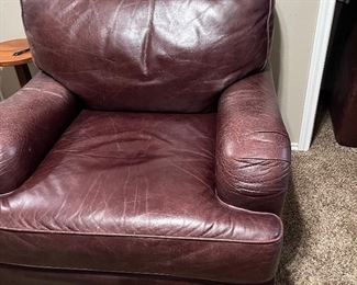 cordovan leather club chair, with ottoman (not shown)