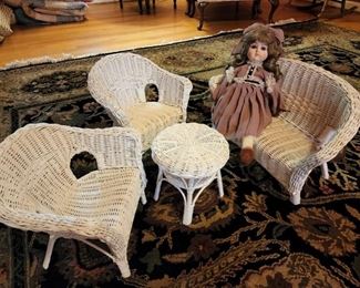 Miniature Wicker Furniture for Dolls