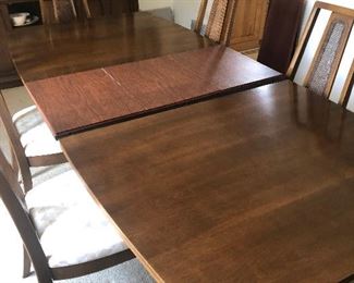 Mahogany Dining Room Table with One Leaf & Custom Pads