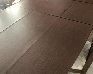 Mahogany Dining Room Table with One Leaf & Custom Pads