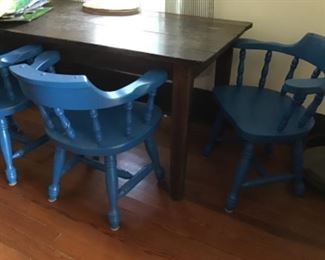 Heavy blue Chairs set of 4