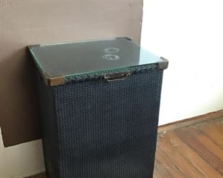 One of two Wicker Hampers with Glass top