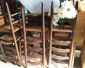 Set of 6 ladder back chairs