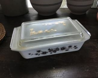 Golden Pinecone Pyrex