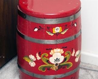 Painted barrel stool