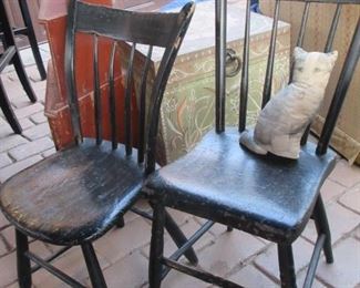 2 single antique chairs