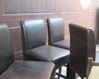 4 leather bar stools