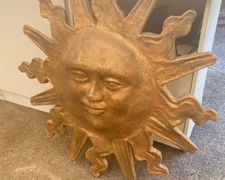 vintage paper mache sun decor