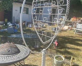 Birdcage heart yard decor