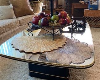 80's mirrored coffee table