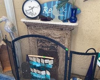 antique mantle and ocean decor