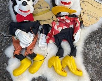 Vintage 1930's Mickey and Minnie Mouse Marionettes!