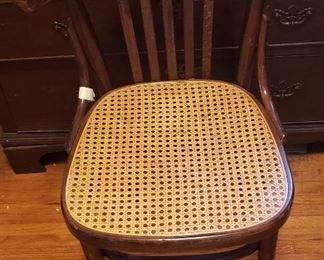 Vintage caned seat chair