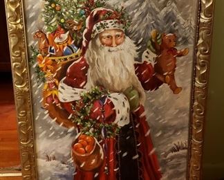 Oil painting of Santa
