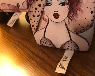 Judy Pinkney hand painted vase, Hot Springs, Ar