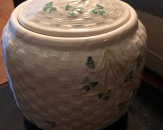 Belleek biscuit barrell