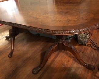 The gorgeous vintage regency table is 38” in width