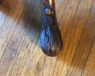 Photo of the foot of TVs chairs that go with the vintage regency table