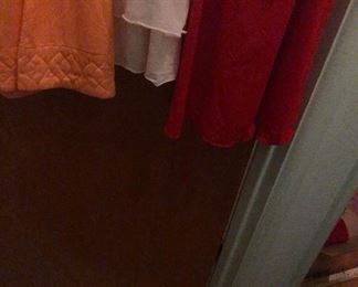 Up close shot of the orange palazzo pants with quilted border