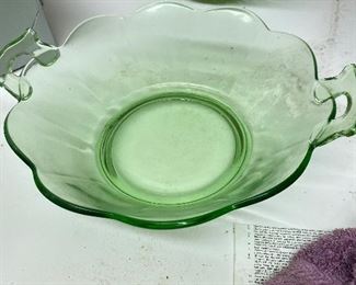 Green depression glass