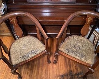 Pair of barrel back chairs