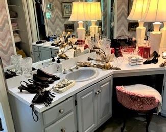 Designer shoes in master bath