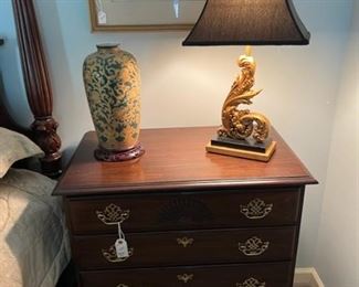 One of pair of bedside chests