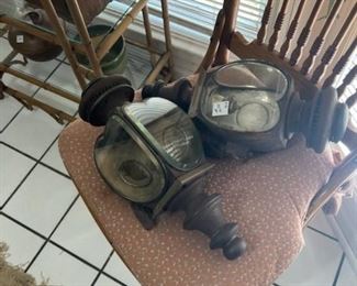 Pair brass coach lanterns